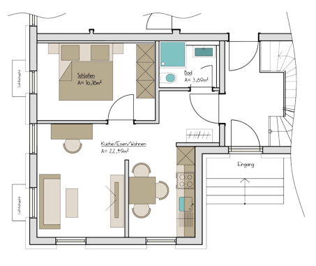 Grundriss des Businessapartments